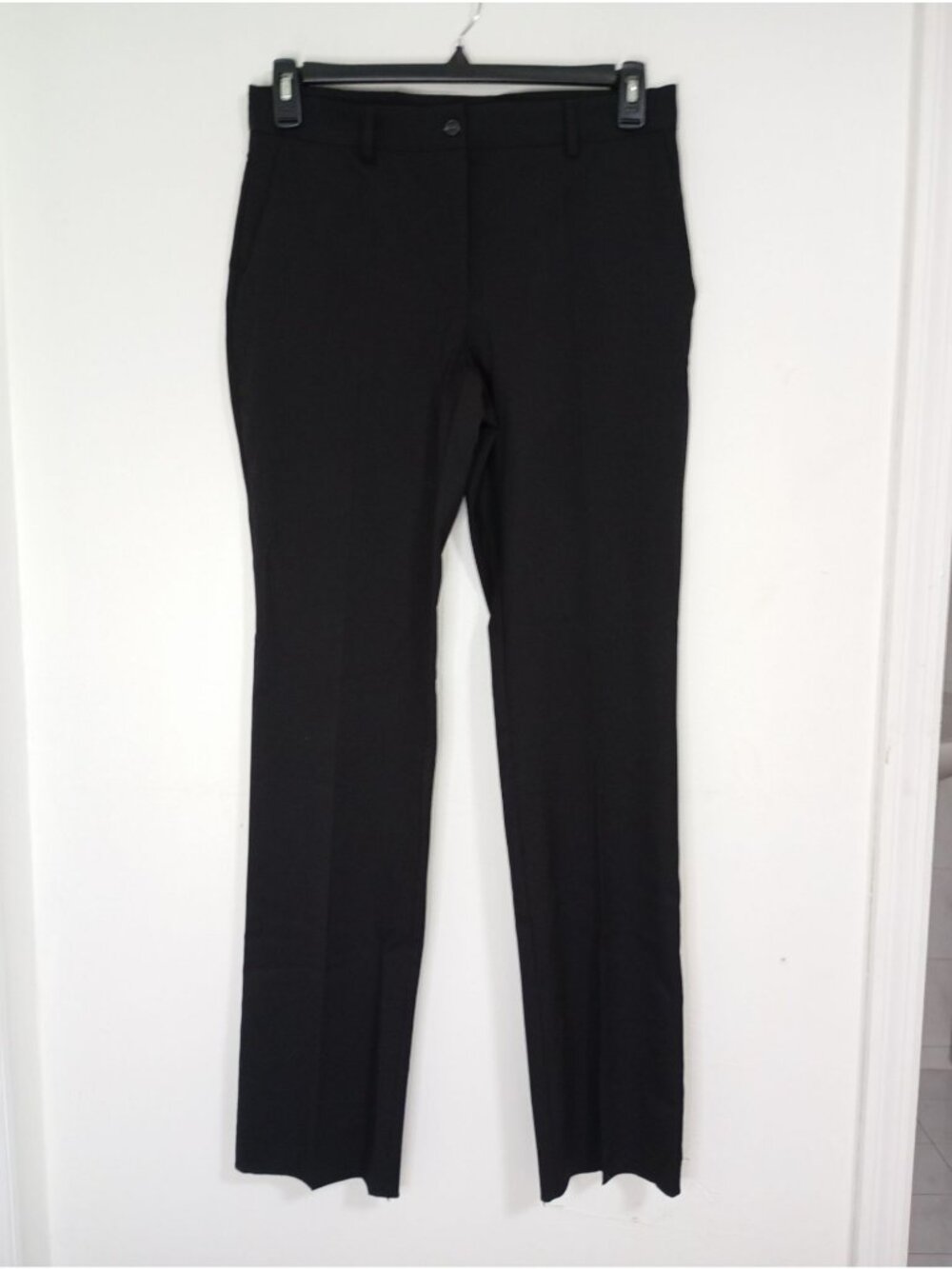 Tods Womens Black Wool Blend Straight-Leg Dress Pants EU 42 US 10 M